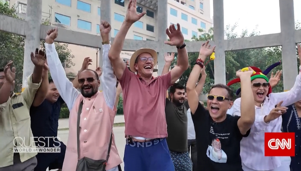 laughter yoga at CNN